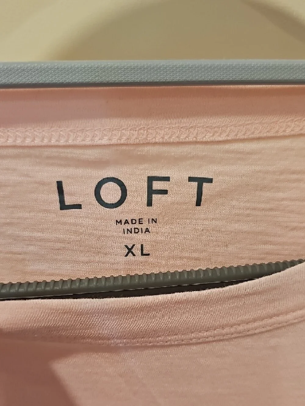 LOFT Light Pink Tee with Red Distressed Lobster Graphic; EUC; Size XL - Picture 3 of 4